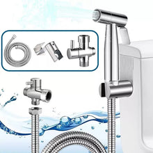 Load image into Gallery viewer, SFBidet Lily Toilet Shattaf Adapter Hose Bidet Spray Stainless Steel Handheld Shower Head