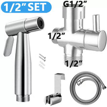 Load image into Gallery viewer, SFBidet Lily Toilet Shattaf Adapter Hose Bidet Spray Stainless Steel Handheld Shower Head