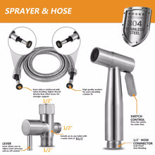 Load image into Gallery viewer, SFBidet Lily Toilet Shattaf Adapter Hose Bidet Spray Stainless Steel Handheld Shower Head