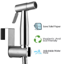 Load image into Gallery viewer, SFBidet Lily Toilet Shattaf Adapter Hose Bidet Spray Stainless Steel Handheld Shower Head