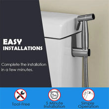 Load image into Gallery viewer, SFBidet Lily Toilet Shattaf Adapter Hose Bidet Spray Stainless Steel Handheld Shower Head