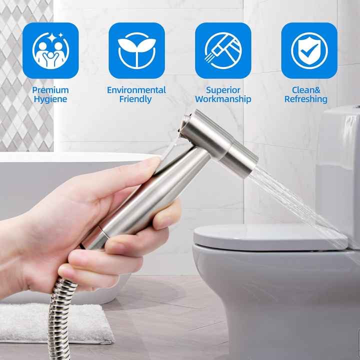 SF Bidet Toilet Shattaf Adapter Hose Bidet Spray Stainless Steel Handheld Shower Head