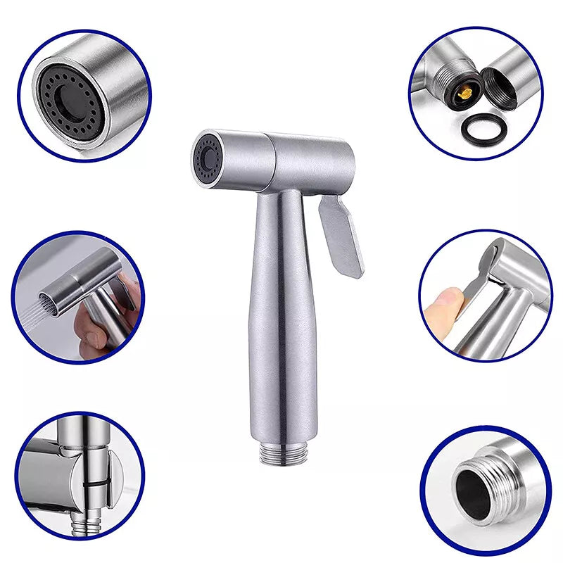 SF Bidet Toilet Shattaf Adapter Hose Bidet Spray Stainless Steel Handheld Shower Head