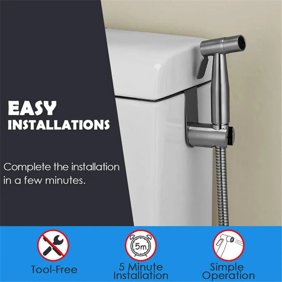 SF Bidet Toilet Shattaf Adapter Hose Bidet Spray Stainless Steel Handheld Shower Head