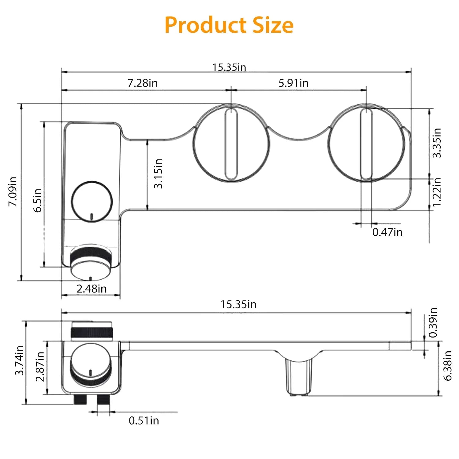 SF Bidet Fresh Water Spray Kit Non Electric Toilet Seat Attachment Hot & Cold Wash